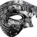 Hoshin Masquerade Mask, Half-Face Mardi Gras Decorations Venetian Masks for Mens (Punk Silver)
