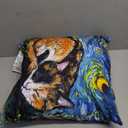 Sleeping Calico Cat Starry Night Animal Lover Pet Artwork Throw Pillow (18x18)