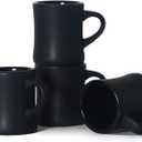 harebe Retro Coffee Mugs Set of 4, 10 OZ Heavy Classic Ceramic Diner Cups Set with Handle for Coffee, Tea, Cocoa, Milk, LatteBlack