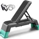 leikefitness Exercise Step Platform, Multifunctional Aerobic Deck with Cord and Adjustable Dumbbell & Weight Bench, Fitness Equipment for Workout Home Gym
