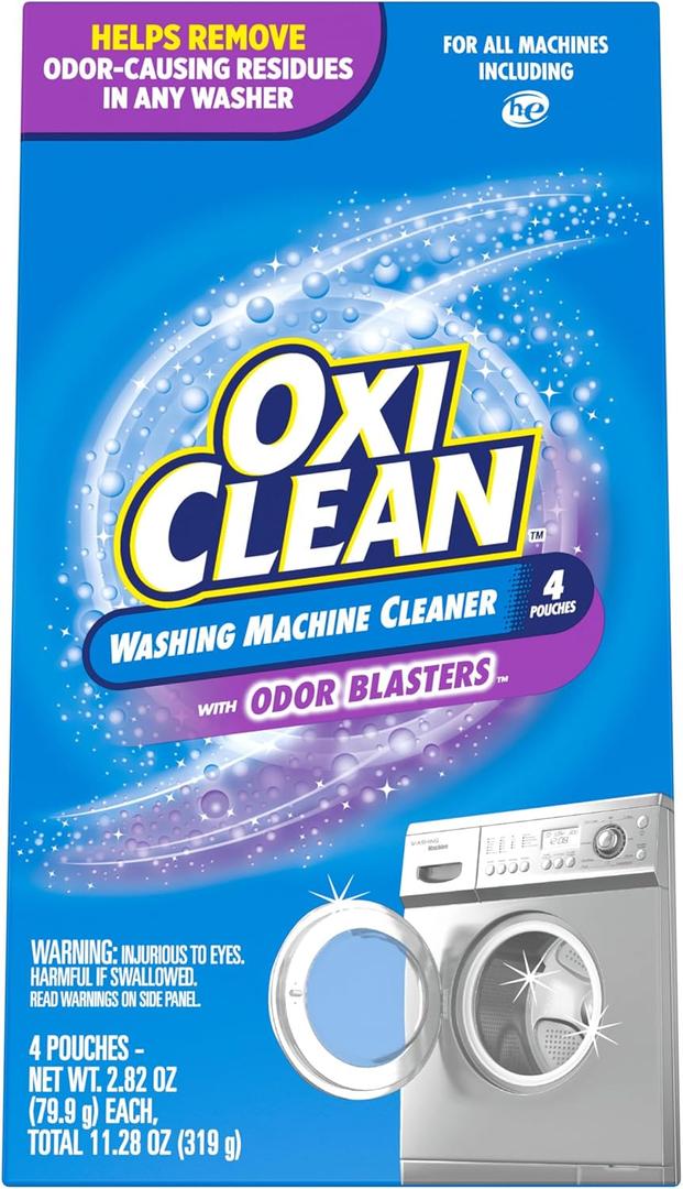 OxiClean Washing Machine Cleaner with Odor Blasters, 4 Count