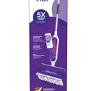 Swiffer 80714901 15.4 in. x 5.3 in. White/Purple Cloth Head PowerMop Starter Kit and 26 in. Silver Aluminum Handle