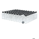 GlassBottleOutlet (Pack of 80) 2 oz. Clear Boston Round with Black Poly Cone Cap