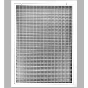 HVAC Premium 24" x 36" Cube Core Eggcrate Return Air Filter Grille for 1" Filter - Aluminum - White [Outer Dimensions: 26.5" x 38.5"]
