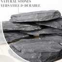 6.1-8.1 Inches Natural Slate Rock, 6 PCS Large Flat Aquarium Stones for Aquascaping, Terrariums, Reptile Tanks & Aquarium Décor