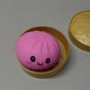 Dumpling Squishy, Squishy Dumpling Toy, Mystery Dumplings Squishies, Easter Gifts, Soft Squeeze Decompression Dough for Adults (Pink)