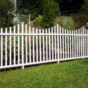 3.5ft H x 7.6ft W (2 Panels) No Dig Zippity Manchester Fence Kit, White Vinyl Picket Fence Panels, Perfect Durable Temporary Outdoor Fence for Backyard, Patio, or Garden, ZP19018