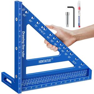 8.5 Inch Large Carpenter Square  Multi-Angle Measuring and Marking & Creating Spacing Marks,15-90 Degrees Angle Marking Square,Marking Gauge
