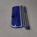 17.5" Professional Microfiber Floor Cleaning Mop, Flat Mop with Stainless Steel Handle, 2 Reusable Washable Pads, Wet and Dust Mopping for Hardwood, Vinyl, Laminate, Tile Cleaning (Blue)