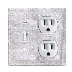 Shiny Silver Rhinestones Wall Plates Light Switch Cover Plate Decorative Switch Plates And Outlet Covers Wall Plate Bling Wall Plate Covers