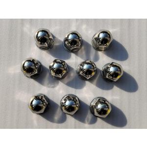 Stainless Steel Chrome Wheel Nut Cover 38mm 37.8 * 51 Push On Flanged Wheel Nut Cap of 10 Pcs
