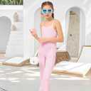 B&GCozy Girls Casual Loose Sleeveless Stretchy Wide Leg Pants, Jumpsuit Rompers for Girls (14-15 Years, Pink)