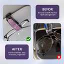 panthra 4 PCS Bling Rhinestones Sunglasses Clip for Car Visor, Fashionable and Shiny Visor Clip for Sunglasses with Ticket Card Clip Girl Car Accessories Interior for Women Girls (White, Pink)