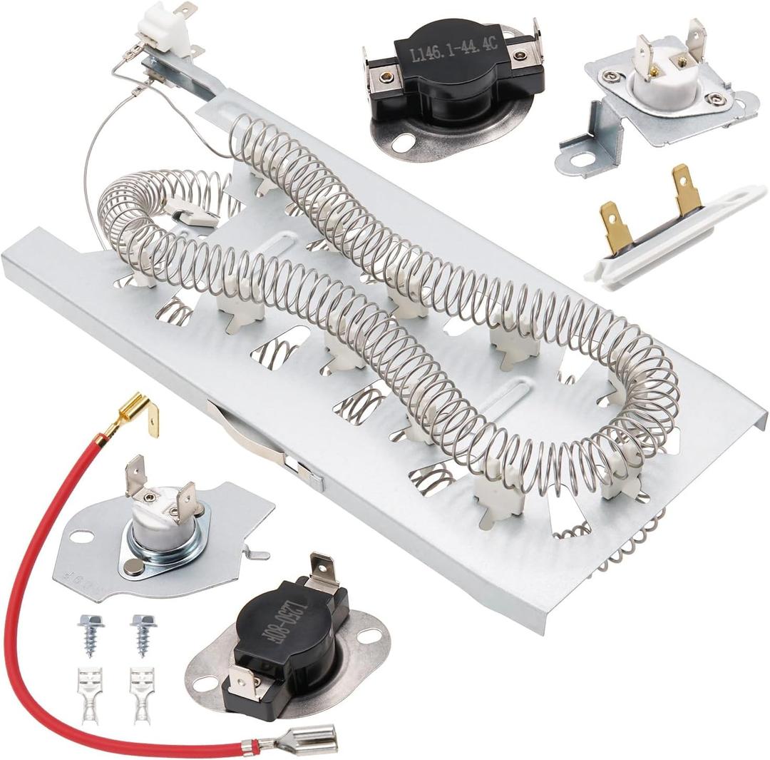 Dryer Heating Element Kit Replaces For Whirlpool Cabrio Duet Model WED6620HC1 WED6620HC0 WED8127LC1 WED8127LC2 WED6120HC1 WED6620HC2 WED6620HW1 WED6120HW1 WED8000DW4 WED8500DC4 WED85HEFW1 WED8120HC0