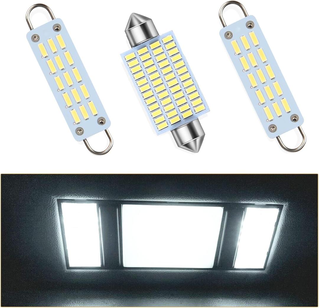 Interior LED Map Dome Light Bulbs Kit Compatible with 1988-1998 Chevy Silverado GMC Sierra K1500 K2500 C1500 C2500 Pickup Truck, White