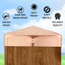 Tandefio 4 Pcs 6x6'' Solid Copper Post Caps Fence Pyramid Decking Caps with Screw for Metal Wood Cedar Fence Deck Corridors Mailbox Posts End Cover
