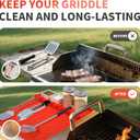 2 x Silicone Grill Mat Compatible with Blackstone, Silicone Griddle Tools Mat with Drip Pad, Spatula Pad Griddle Accessories for Outdoor BBQ or Kitchen Countertop (Orange)