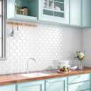 Yoillione Peel and Stick Backsplash for Kitchen: Self Adhesive Wall Tiles for Bathroom - Vinyl Thick Back Splash Tile (10, White)