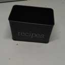 AuldHome Design Farmhouse Enamelware Recipe Box (Black); Vintage Style Metal Recipe Holder and Organizer for 4 x 6 Inch Recipe Cards