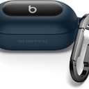 SURITCH Cases for Beats Solo Buds 2024 Case Cover, Magnetic Protective Covers for Beats Solo Buds Wireless Earbuds, Rugged Bumper Case with Magnetic Lok & Carabiner & Keyring & Cleaning Kit, Navy
