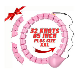 65inch 32 Knots Plus Size Quiet Weighted Hula Infinity Fitness Detachable Hoops Smart Silent Infinity Hula for Women 2 in 1 Waist and Abdominal Workout Hoop