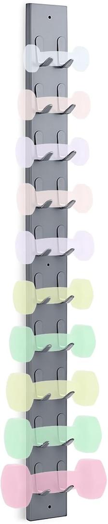 Zonon Dumbbell Wall Rack 10 Capacity Metal Heavy Duty Dumbbell Storage Holder for Space-Saving Home Gym Hardware Included