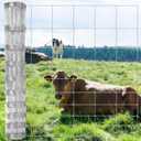 Farm Fence 4FT x 100FT, Galvanized Cattle Fence, Heavy Zinc Coating Wire Fencing, 14GA Livestock Fence, Goat Fence, Hog Wire Fencing Perfect for Pest Control, Livestock & Animals Protection