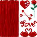 RoundFunny 100 Pcs 24" Red Extra Long Pipe Cleaners Bulk Long Chenille Stem 6 mm Thick Pipe Cleaners Craft Supplies Fuzzy Sticks for Hair DIY Arts Crafts Project