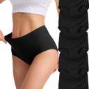 Sunm Boutique Combed Cotton Underwear for Women, Full Coverage High Waisted Women's Briefs, Soft Breathable Ladies Panties XL