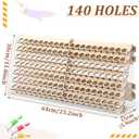 Colingmill Wooden Paint Organizer Storage Rack, 140 Holes Miniature Model Paint Holder for 18ml Dropper Bottles, Wall Mount & Portable Design, Acrylic Painter Storage for Hobby Artists