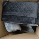 HEGGCOOE Dog Car Seat for Medium/Large Dogs, Pet Booster Seat for Up to 55 lbs or 2 Small Dogs, Detachable & Washable Dog Car Bed for Backseat with 2 Safety Leashes (Black/Grey)
