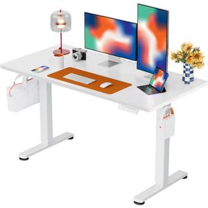 ErGear Height Adjustable Electric Standing Desk, 48 x 24 Inches Sit Stand up Desk, Memory Computer Home Office Desk, White, 47.2 X 23.6 Inches
