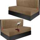 Waterproof RV Dinette Cushion Covers - Stretch Seat Slipcover, Washable RV Couch Cover Designed for Camper Car Bench (Loveseat 2 Backrest Cover & 2 Bench Cover, Brown)