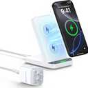 Fast Wireless Charging Station for Google Pixel 10/9a/9/9 Pro/9 Pro XL/Fold/8 Pro/8a/8/7 Pro, Android Phone Wireless Charger Stand Desk with QC3.0 Adapter for Samsung Galaxy S25/S24 Ultra iPhone 17 16 (white)