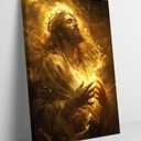 Jesus Christ Canvas Wall Art Jesus Portrait Christian Painting Picture Wall Decor God Divine Mercy Poster Print Artwork for Living room bedroom church prayer room Home Decoration (24L" x 16W")