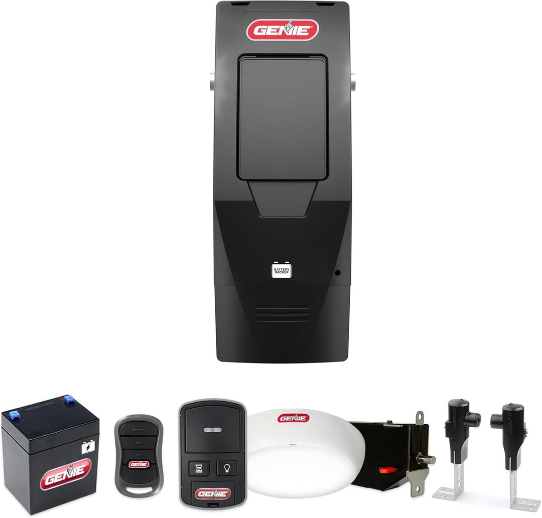 Genie 6072H-B Wall Mount Garage Door Opener with Battery Backup, Wall Mounted & Space Saving, 6.8 in. wide x 14.5 in. tall x 9 in. deep
