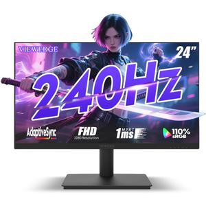 Viewedge 24 Inch Gaming Monitor with 240Hz, VA 1ms, FHD 1080p and HDR 10 PC Computer Monitor with 110% sRGB, Bluelight Filter, 2 HDMI & 1 DP Port, Support Adaptive Sync and Wall Mounted