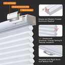 Persilux Light Filtering Cellular Shades Cordless Window Shades for Home Room Darkening Accordion Blinds for Door Home, Sun White, 48" W x 60" H