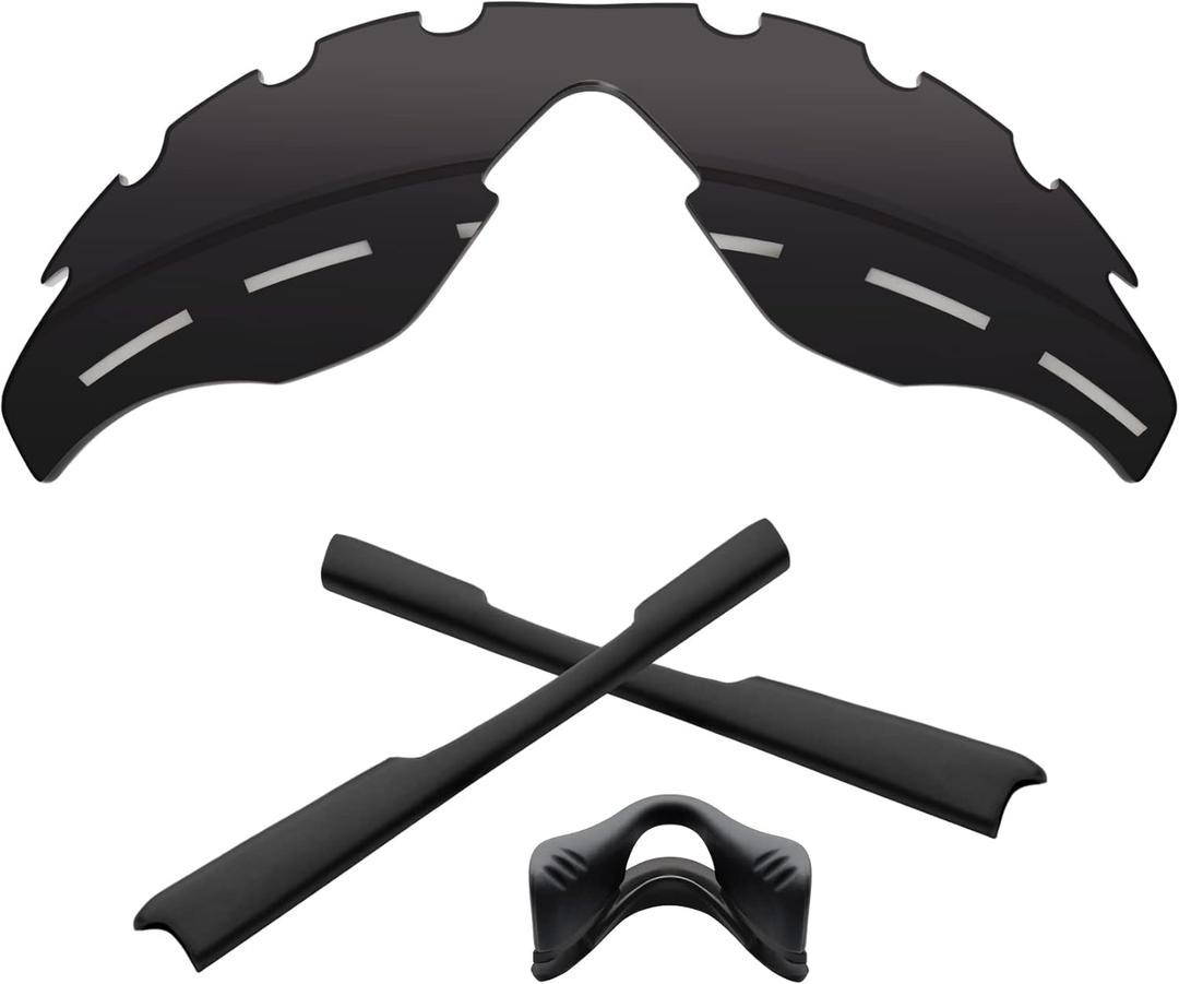 1.6MM Polarized Replacement Lenses & Rubber Kits for Oakley M2 Frame Family Sunglasses (Carbon Black - Polycarbonate Polarized)