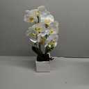 Orchids Artificial Fake Flowers with Vase for Table Centerpieces, Fake Orchids in Pots Orquideas Real Touch Flowers Large Vivid Faux Phalaenopsis White Orchid Plant Indoor Room Decoration