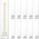 Hurricane Taper Candle Holders Glass: 10 Pcs Hurricane Candlestick Holder Bulk Tapered Candlestick Holders with 12" Tall Cylinder Chimney Glass Candle Holder for Wedding Table Decoration Party (Clear)