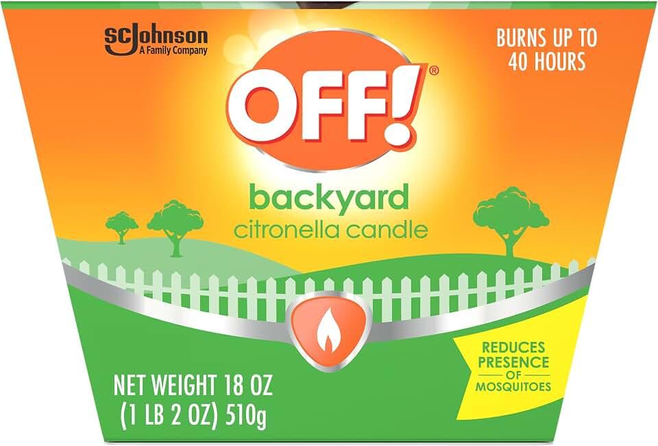 OFF! Backyard Citronella Scented Candle Burns Up to 40 Hours Provides Ambiance and a Gentle Glow for Backyard Outdoor Occasions 18 Ounce (Pack of 1) | camping-lights-and-lanterns