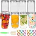 24 oz Wide Mouth Mason Jars 8 Pack, Glass Tall Mason Jars with Airtight Lids and Bands for Canning, Preserving, Fermenting, Pickling, DIY Projects