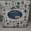 JUNGLE CULTURE Large Rattan Serving Tray  Round Table Basket  Wicker Ottoman Trays with Handles for Coffee Table, Bed Side or Couch  Flat Circle Woven Tray (Natural Chestnut Brown, 13.9")