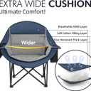 Oversized Camping Chair for Adults 2 Pack - Heavy Duty Outdoor Padded Chair | Comfy XL Large Lawn Camp Chair with Cup Holder Cooler Pockets for Sports Beach Fishing Portable Supports 500lbs,Blue