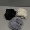 Ramede 3 Pcs Women Winter Ear Muffs Faux Fur Earmuffs Fuzzy Foldable Fluffy Ear Warmers for Winter Outdoor Cold Weather (Black, White, Pink)