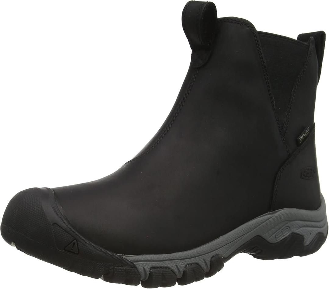 KEEN Women's Greta Chelsea Mid Height Waterproof (8.5, Black/Steel Grey)