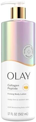Olay Body Lotion for Women, Firming with Collagen Peptides Serum, Visibly Firmer Skin, 24hr Moisture & Hydration, Fast Absorbing Formula, Vitamin B3 Complex, For All Skin Types, 17 fl oz