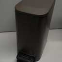 TIPGO Slim Bathroom Trash Can with Lid Soft Close, Step Pedal, 6 Liter / 1.6 Gallon Stainless Steel Trash Bin, Small Garbage Cans for Bedroom, Office, Kitchen (Brown)