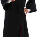 fun shack Kids Wizard Costume, Black Wizard Robe Kids with Wand, Boys Halloween Costumes, Halloween Costumes for Girls (Large)